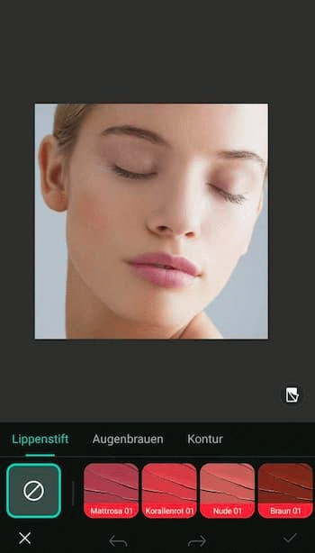 PhotoDirector - Lippenstifte virtuell testen